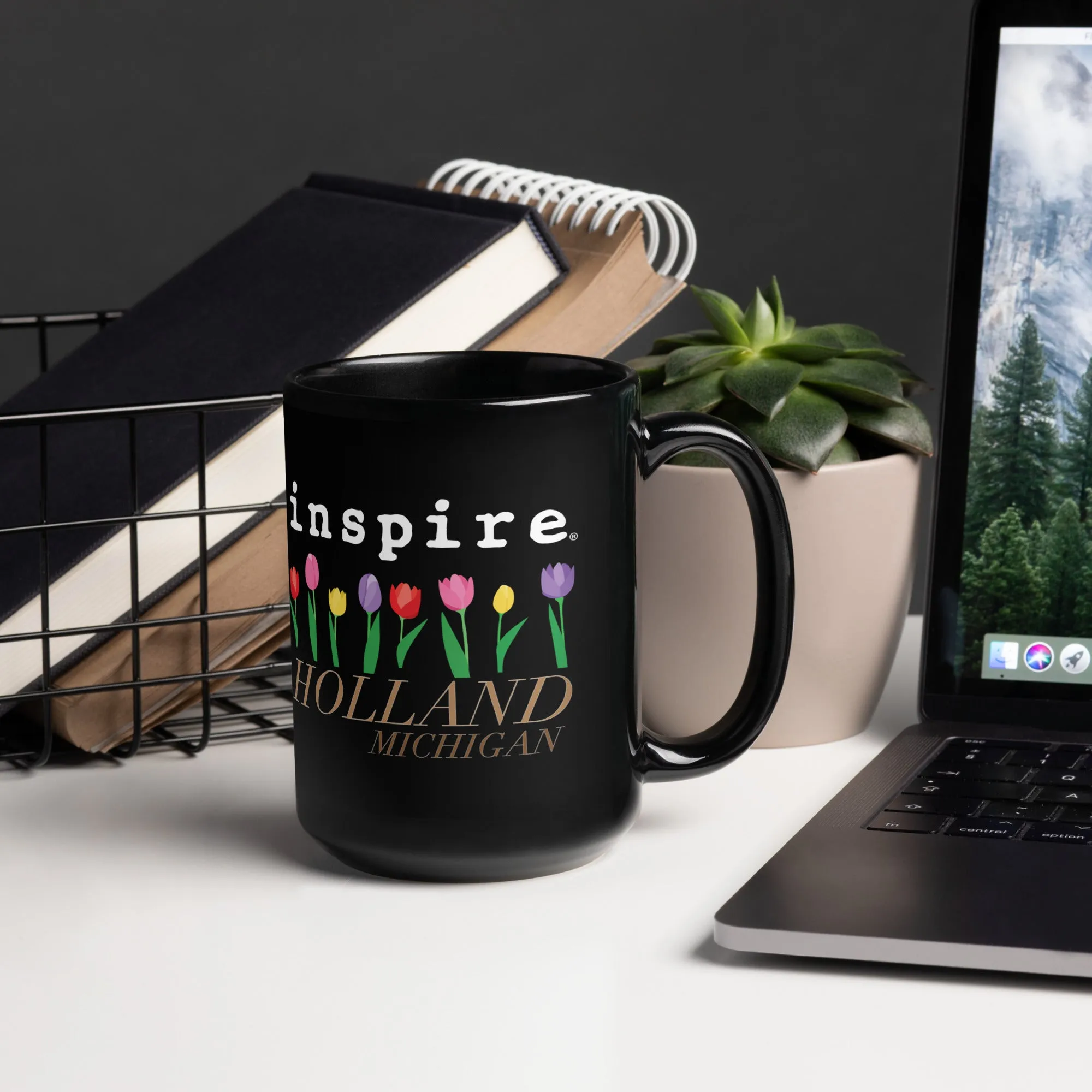 inspire Holland Black Glossy Mug