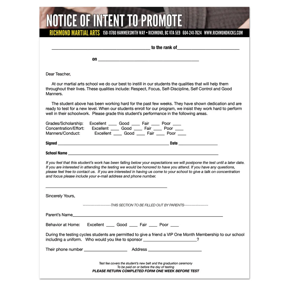 Intent To Promote Flyer