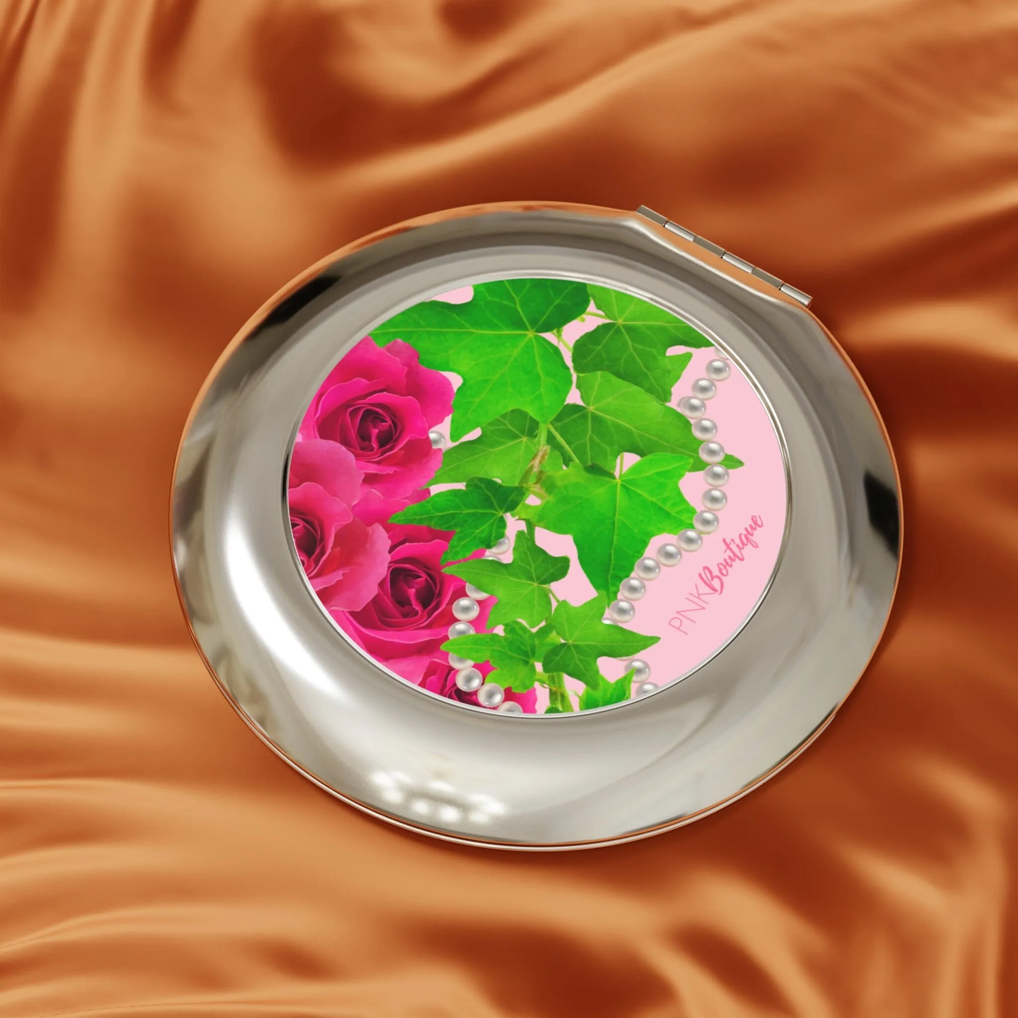 Ivy and Pearls Compact Travel Mirror