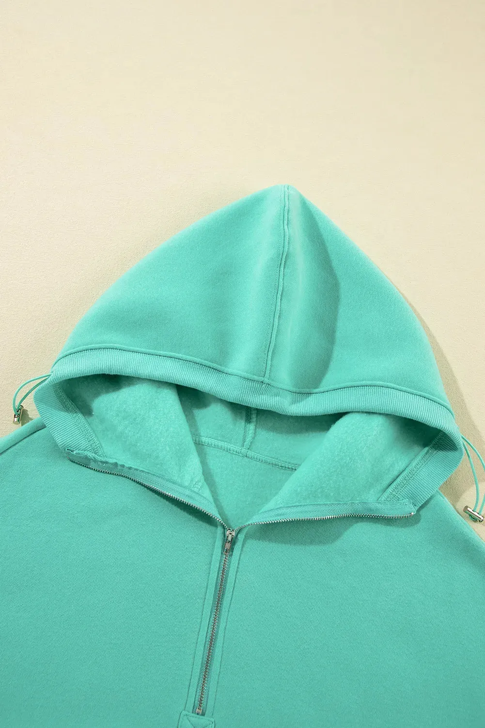 Jeannie Pocketed Half Zip Long Sleeve Hoodie