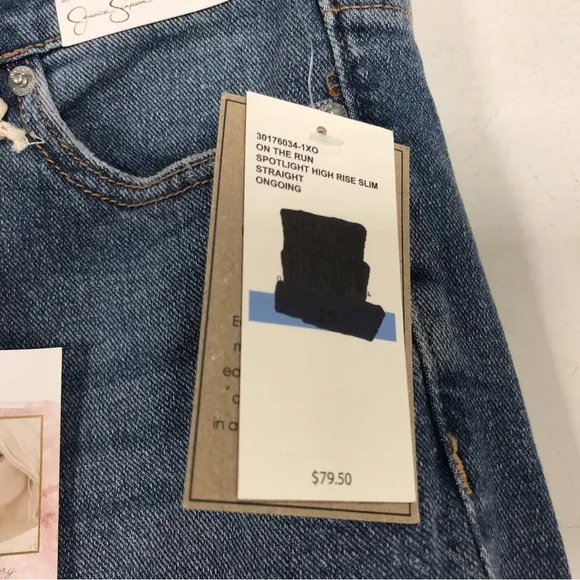 Jessica Simpson On the Run Hi-Rise Slim Straight Jean, Women's Size 25 - Blue