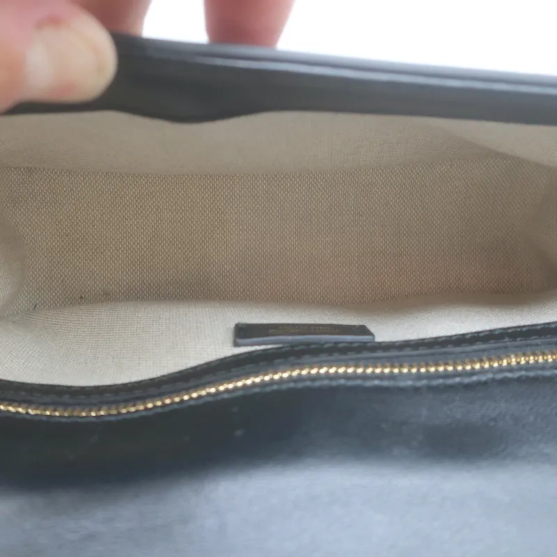 Jimmy Choo Diamond Top Handle Bag Black Box Calf Leather Small Crossbody NEW