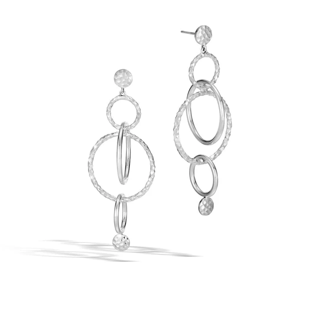 John Hardy Hammered Silver Dot Orbital Drop Earrings