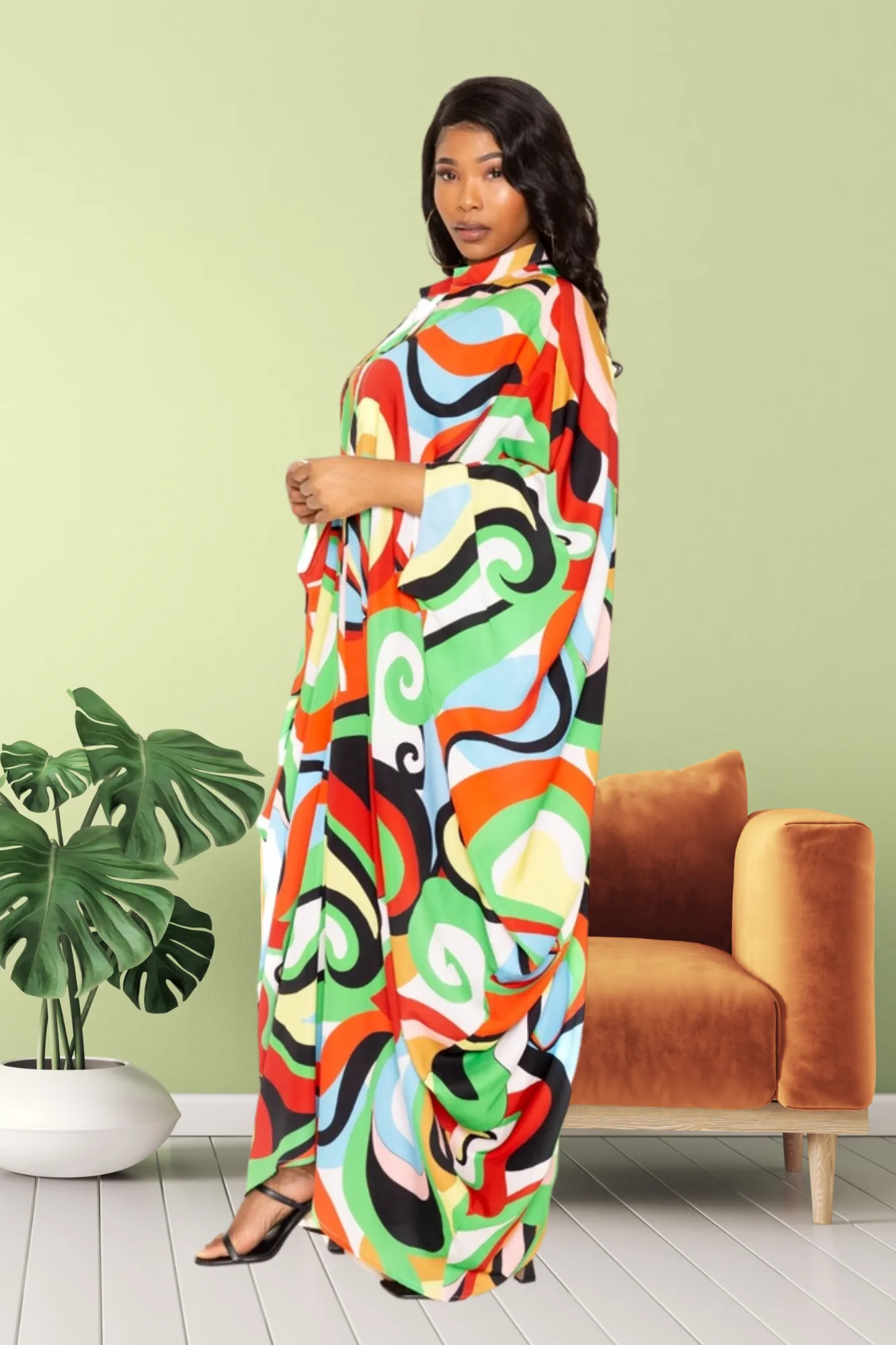 Kaleidoscopic Kaftan Dress