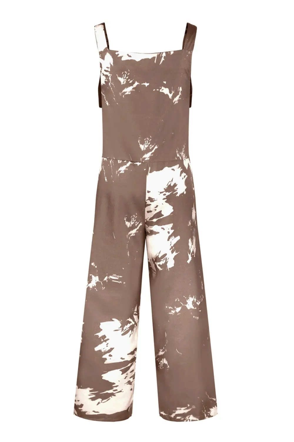 Katie Pocketed Tie-Dye Wide Strap Overalls