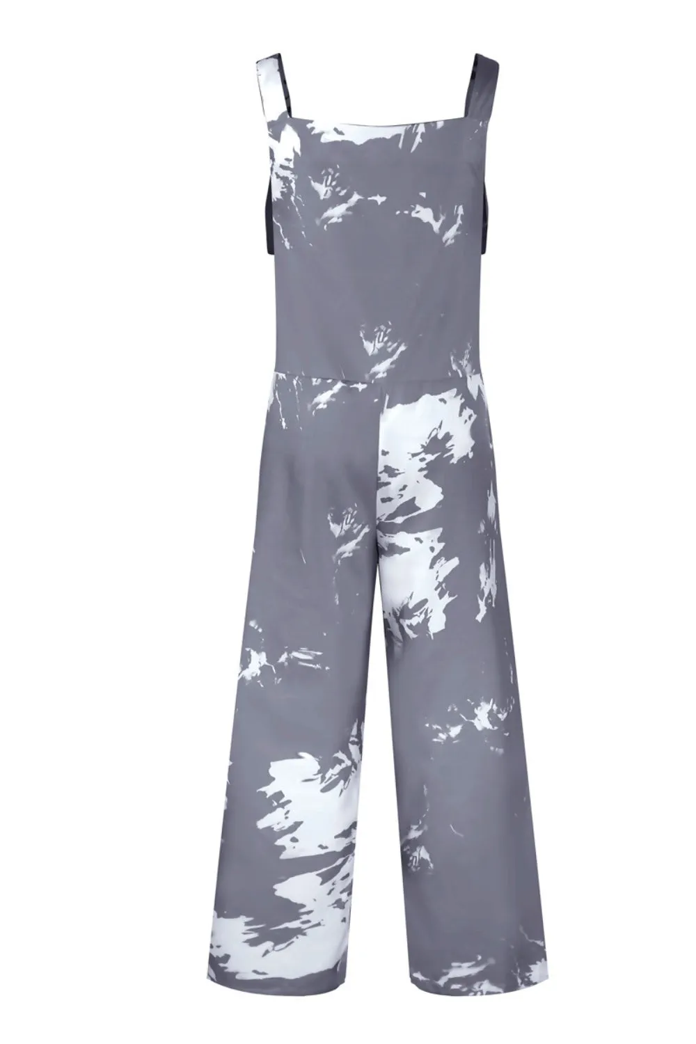 Katie Pocketed Tie-Dye Wide Strap Overalls