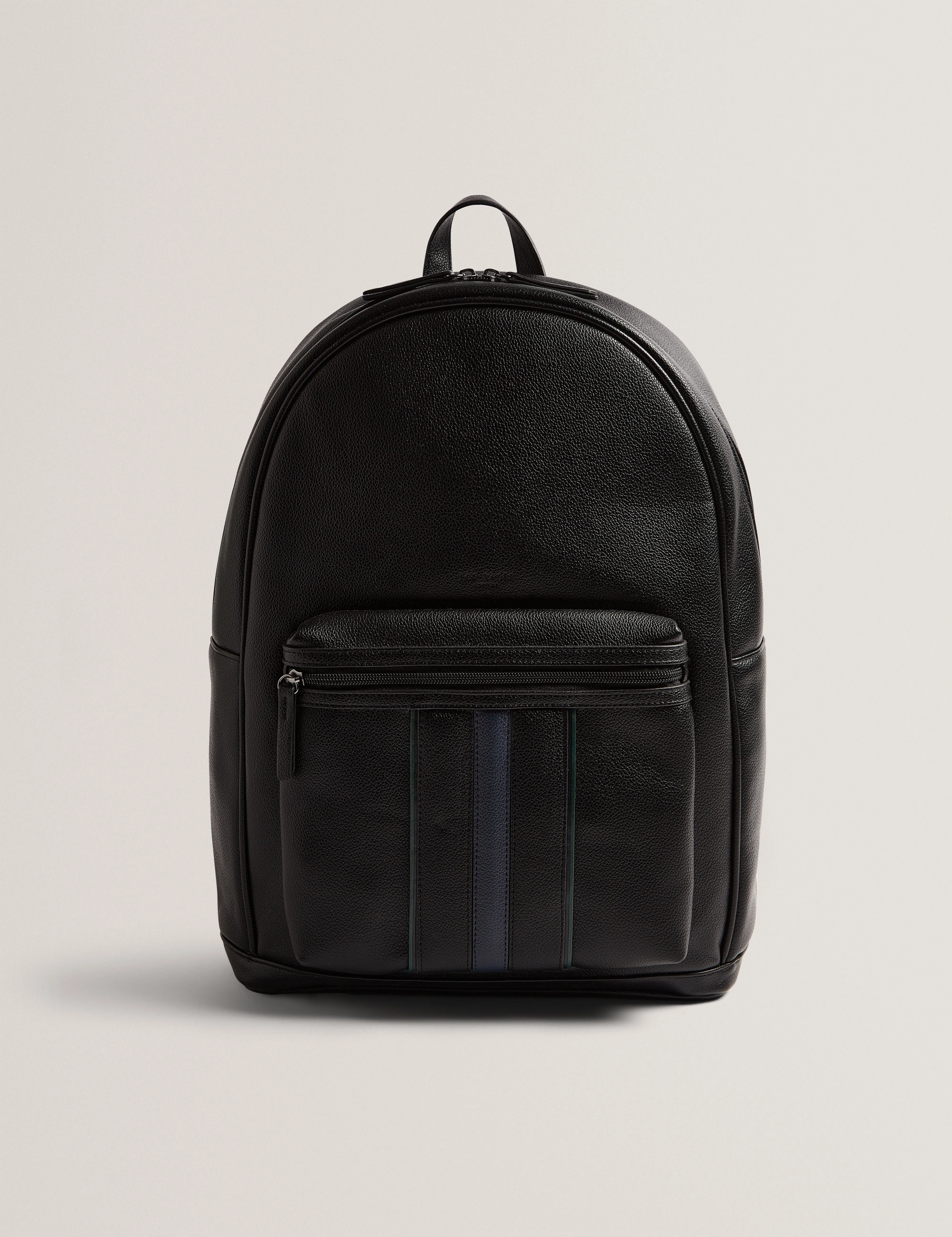 Keviin Stripe Pu Backpack Black