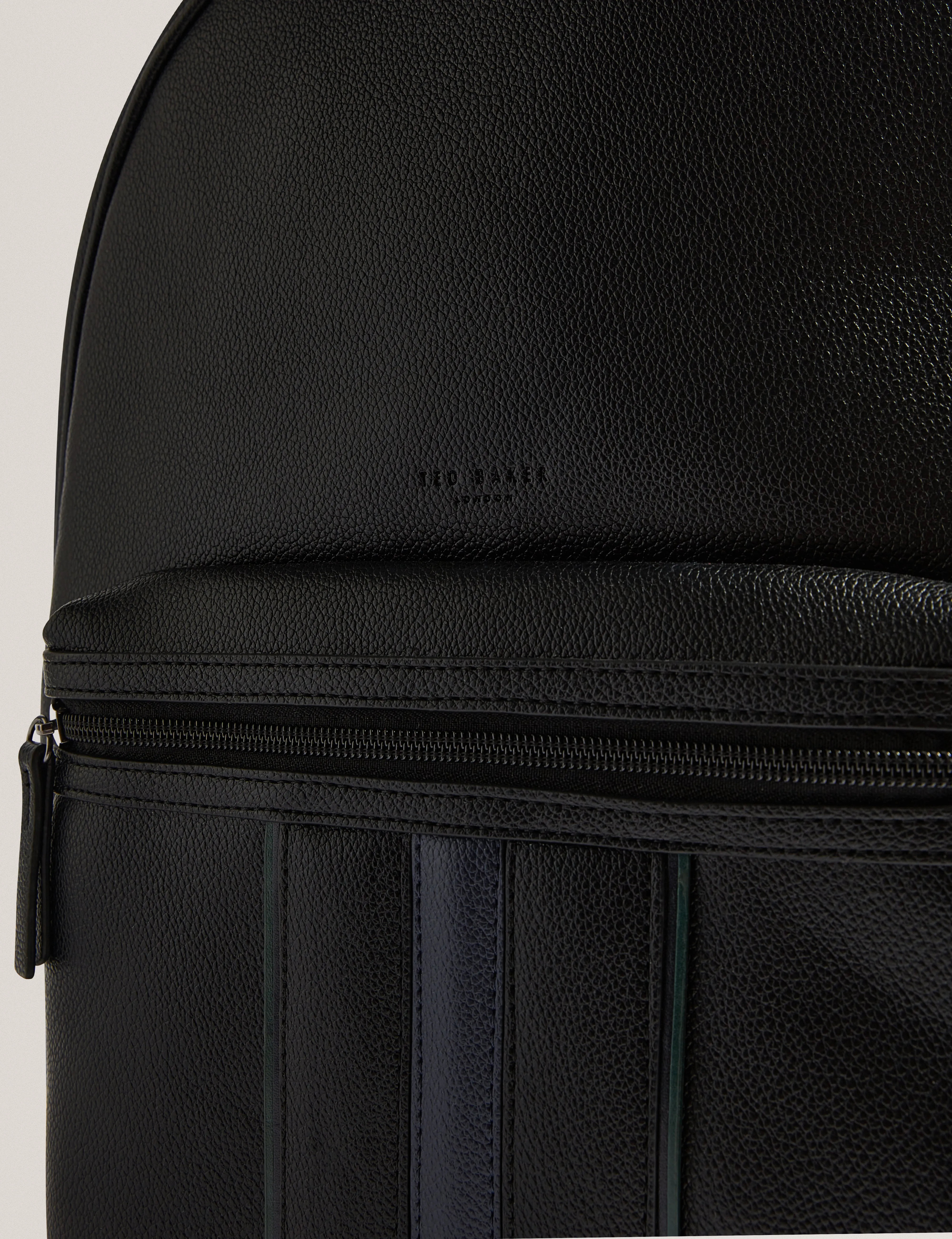 Keviin Stripe Pu Backpack Black