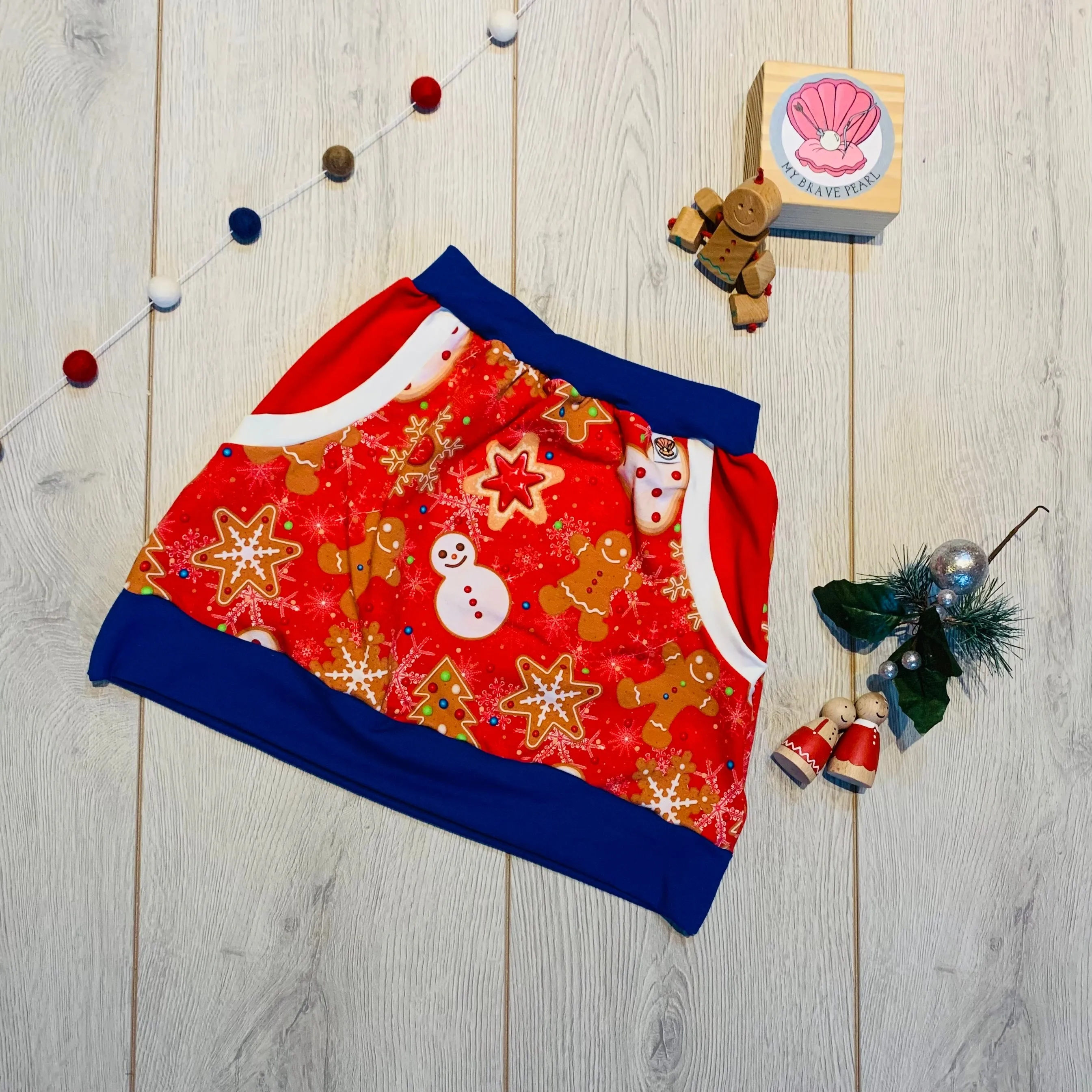 Kids Christmas Pocket Skirt