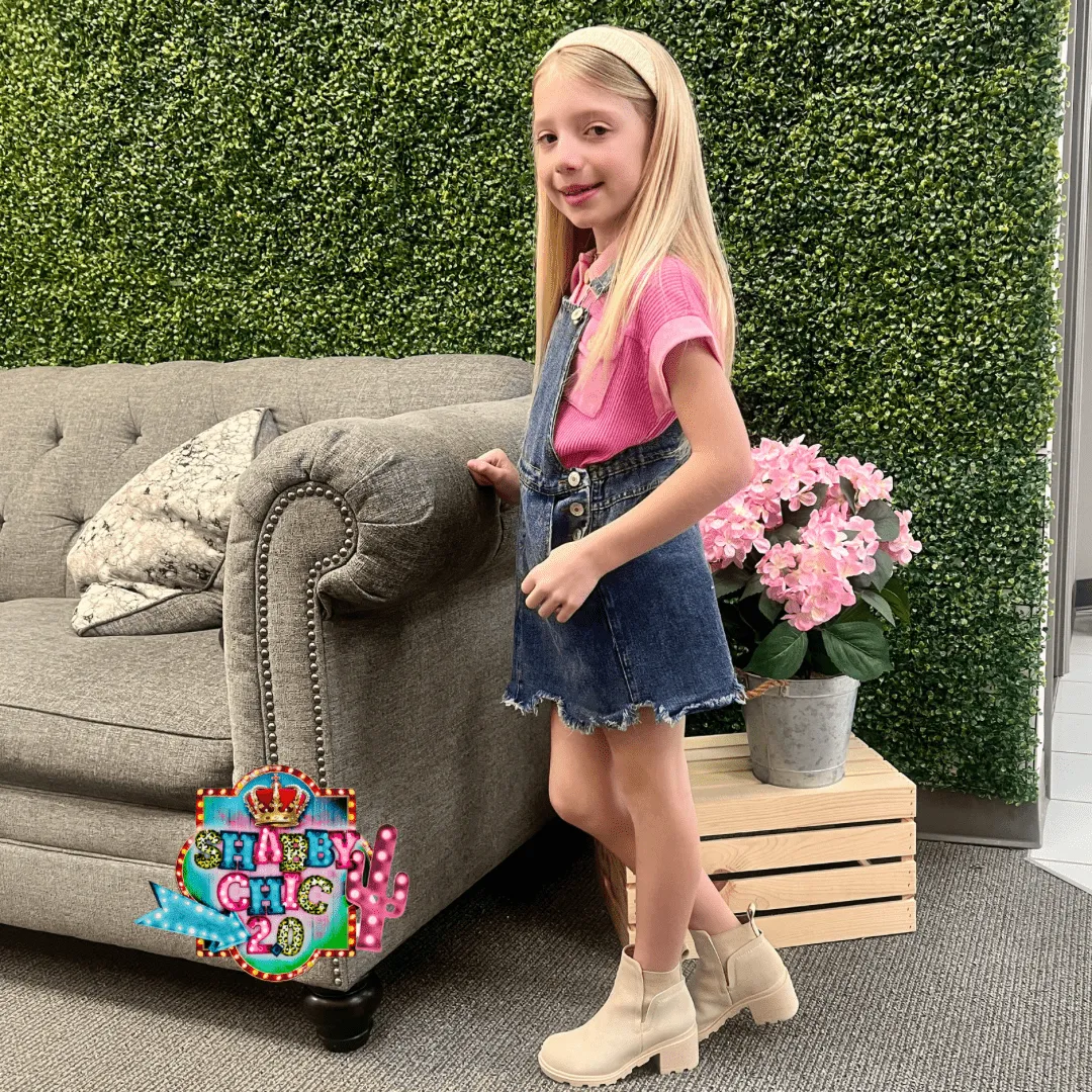 Kids Denim Overall Dress - Youth