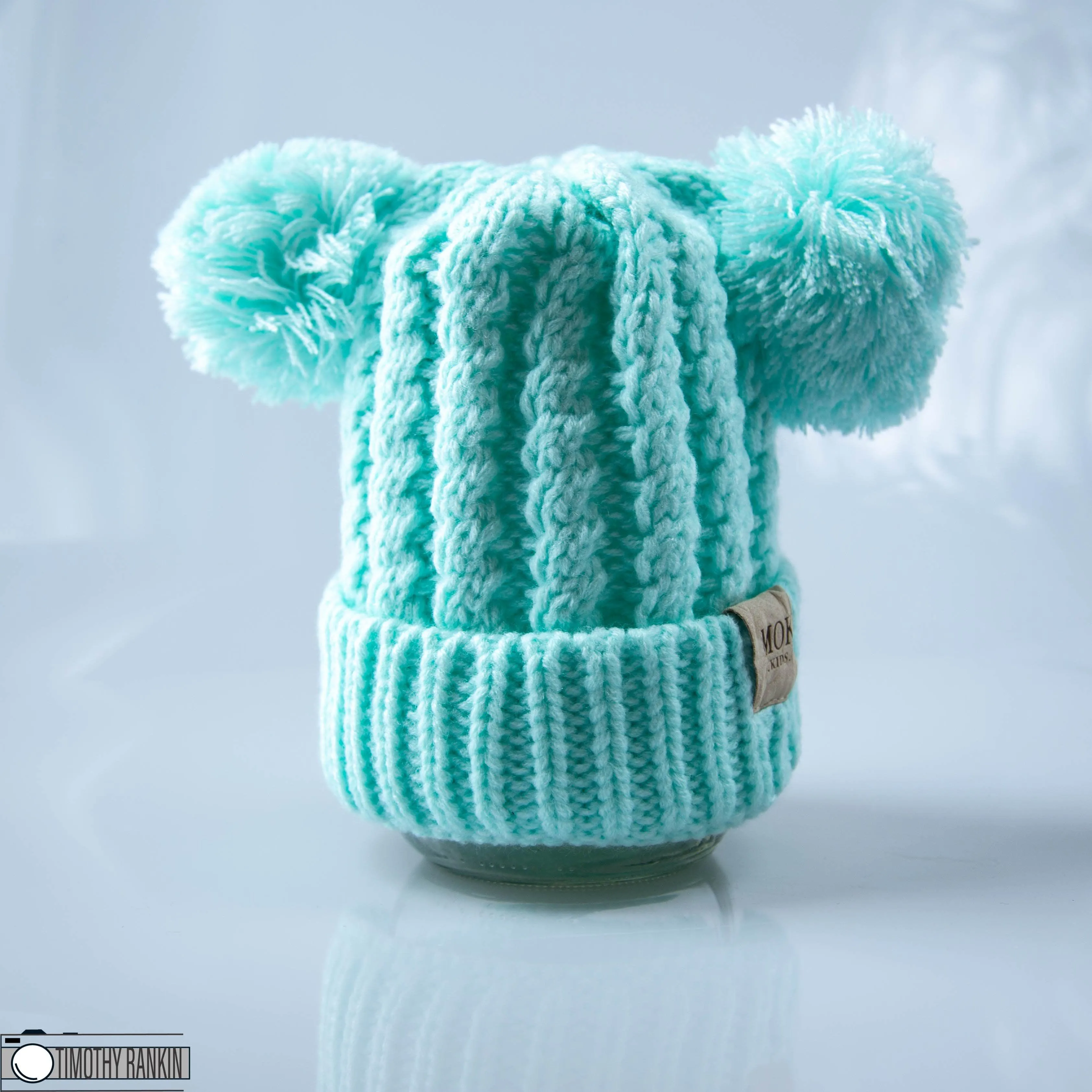 KIDS  DOUBLE POM Toque - Mint