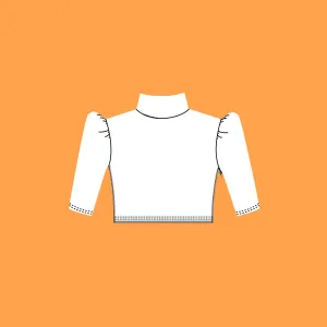 Kids Special Event Mock Neck Ruched Sleeve Crop