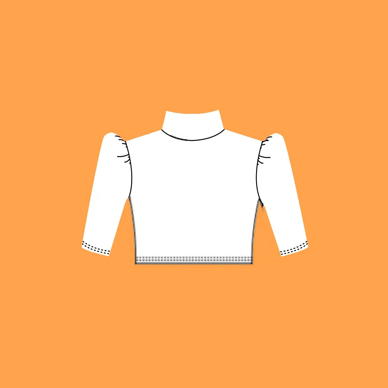 Kids Special Event Mock Neck Ruched Sleeve Crop