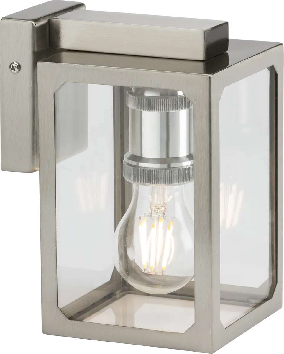 Knightsbridge LANTSS 230V IP23 E27 Wall Lantern - Brushed Chrome