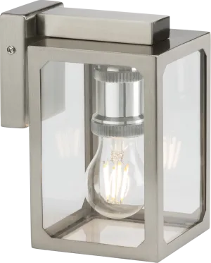 Knightsbridge LANTSS 230V IP23 E27 Wall Lantern - Brushed Chrome