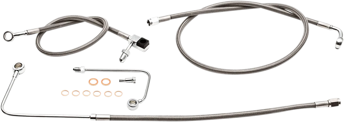 LA Choppers LA-8210B13 Stainless Steel Brake Line Kit - 12in.-14in. Ape Hangers