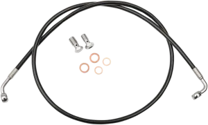 LA Choppers LA-8210B19B Black Vinyl-Coated Stainless Steel Brake Line Kit - 18in.-20in. Ape Hangers