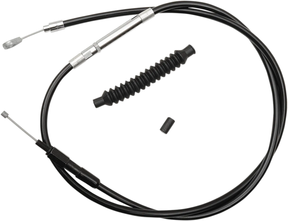 LA Choppers LA-8210C16B Black Vinyl-Coated Stainless Steel Clutch Line Kit - 15in.-17in. Ape Hangers