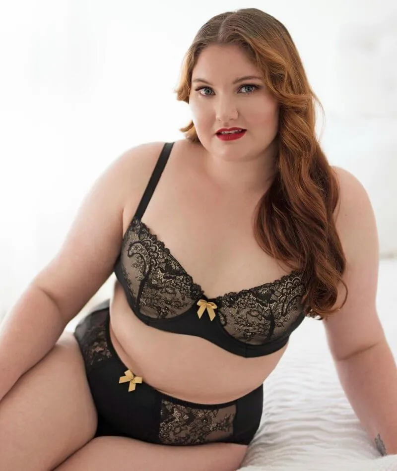 Lady Emprezz Rizzo High Waist Brief - Black/Nude