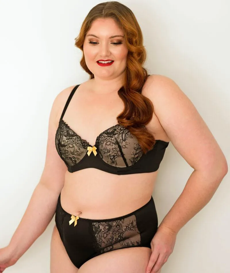 Lady Emprezz Rizzo High Waist Brief - Black/Nude