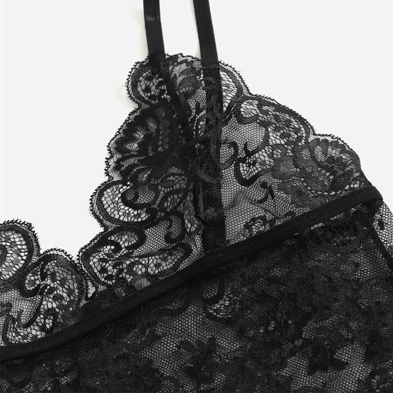 Leopard Print Lace 2PCS Cami Set