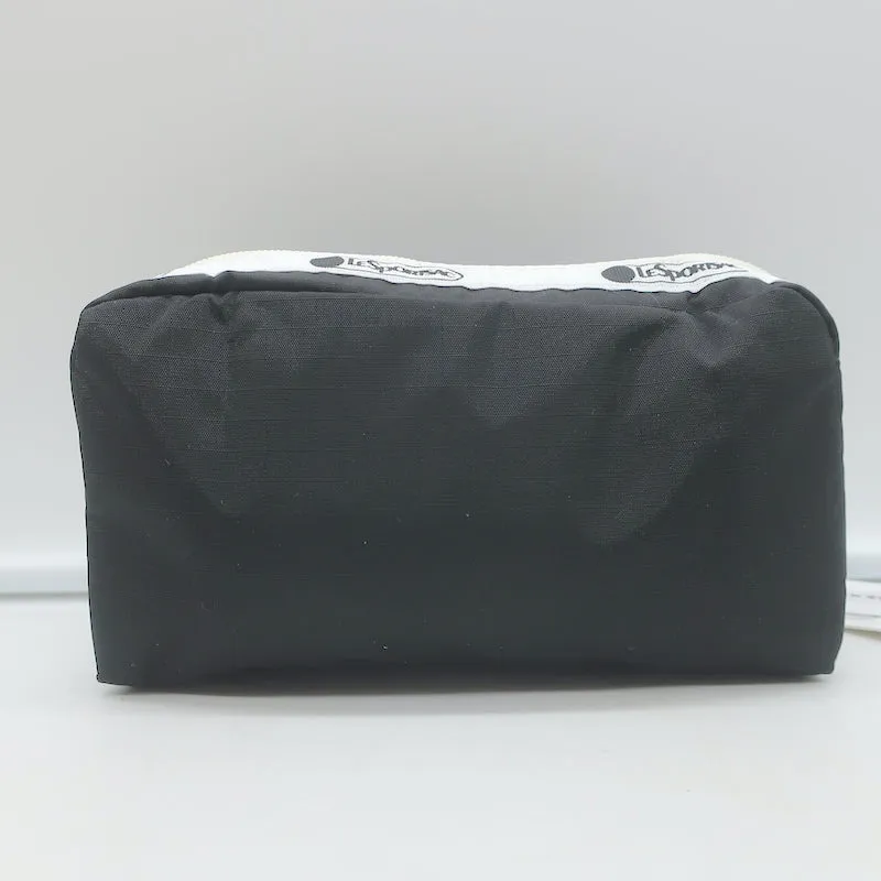 LeSportsac Spectator Rectangular Cosmetic Bag Black Nylon NEW