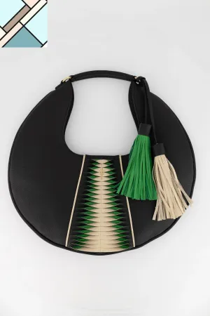 Libertas Hobo Black & Green Handbag