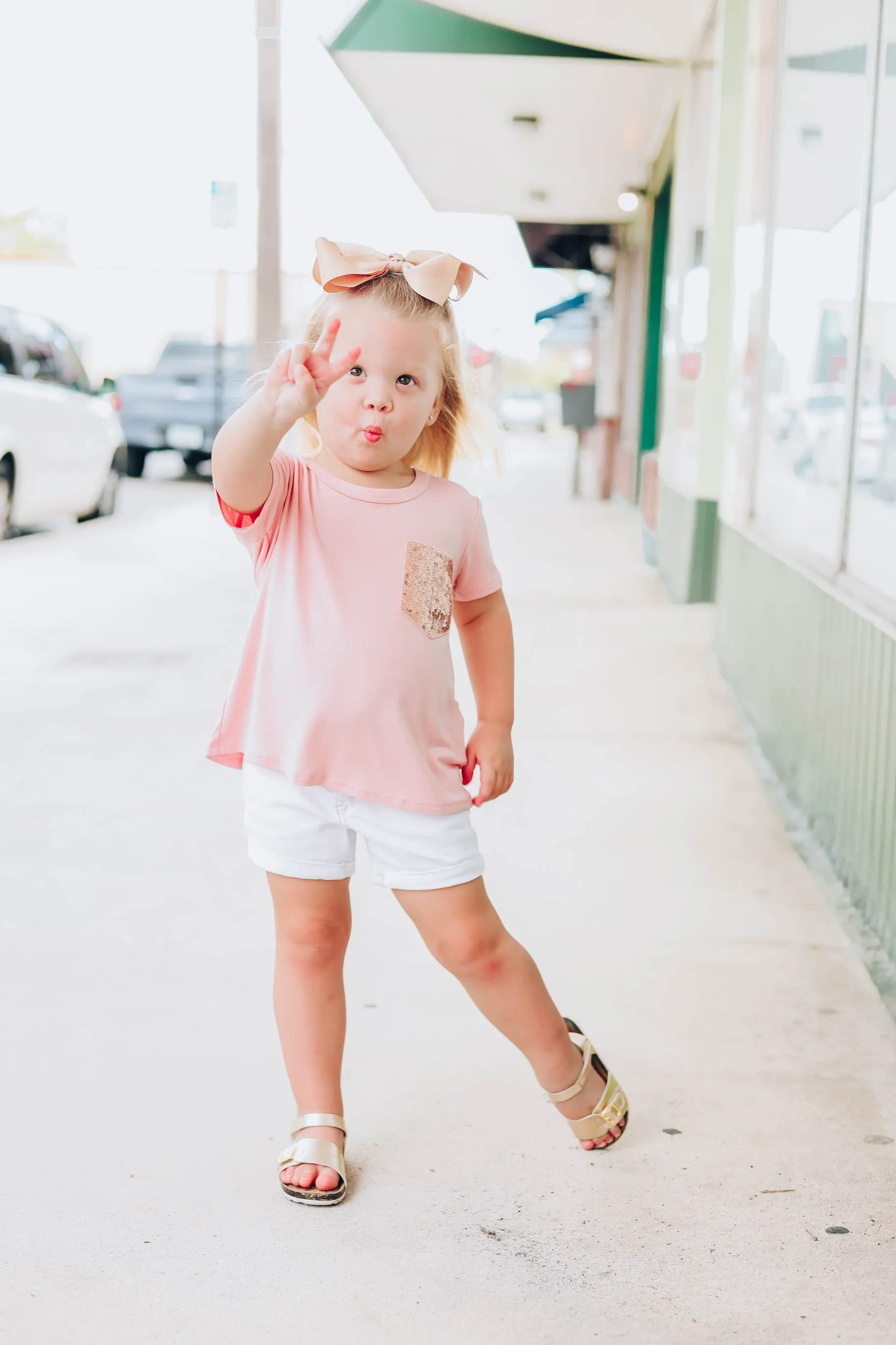 Little Miss Thing Kids Top - Dusty Pink