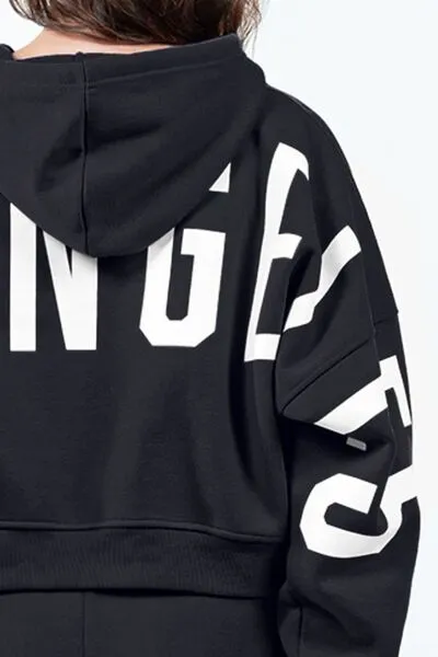 Los Angeles Cropped Hoodie - Black