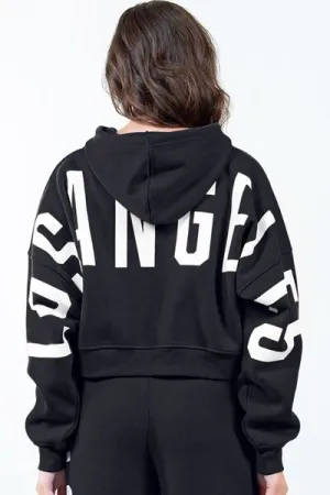 Los Angeles Cropped Hoodie - Black