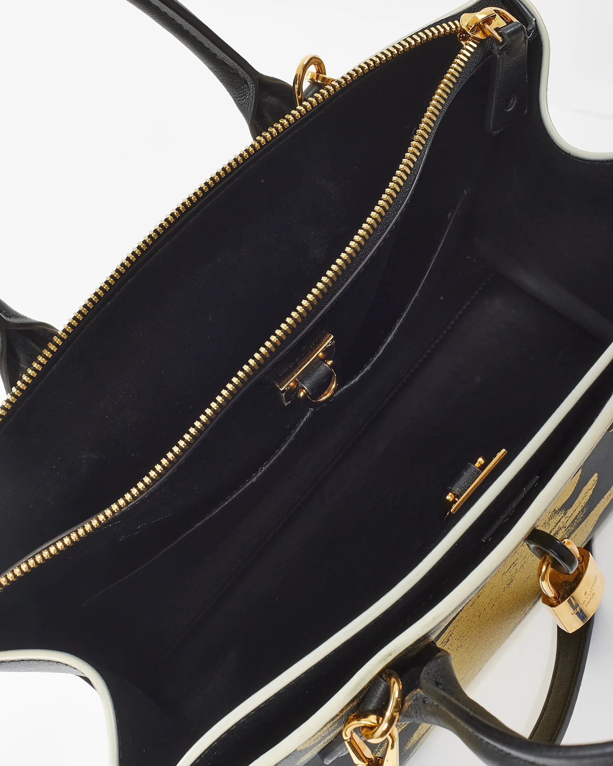 Louis Vuitton Black Calfskin Golden Light MM City Steamer Bag