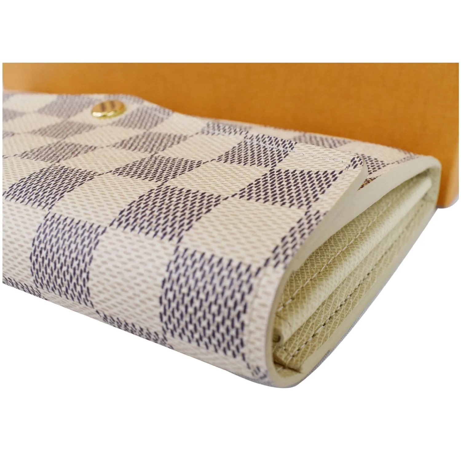 LOUIS VUITTON Damier Azur Sarah Wallet White