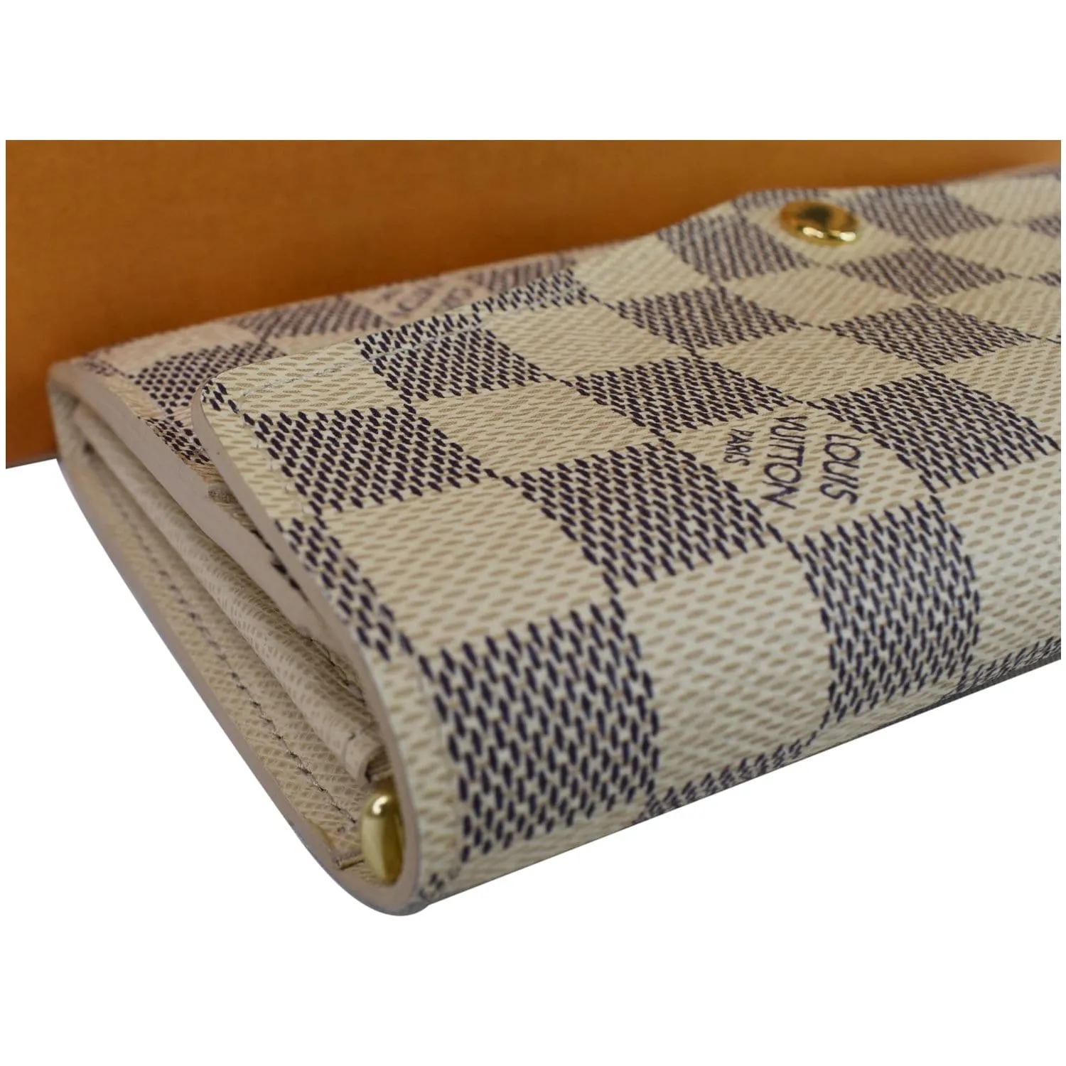 LOUIS VUITTON Damier Azur Sarah Wallet White