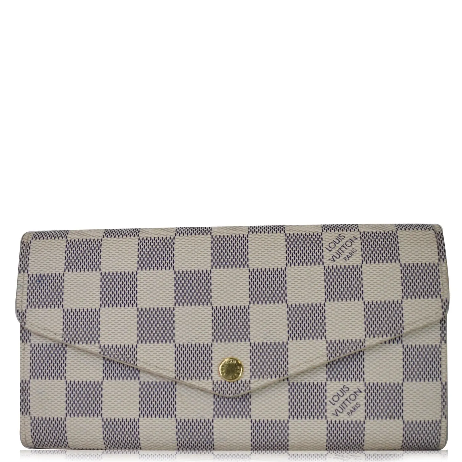 LOUIS VUITTON Damier Azur Sarah Wallet White