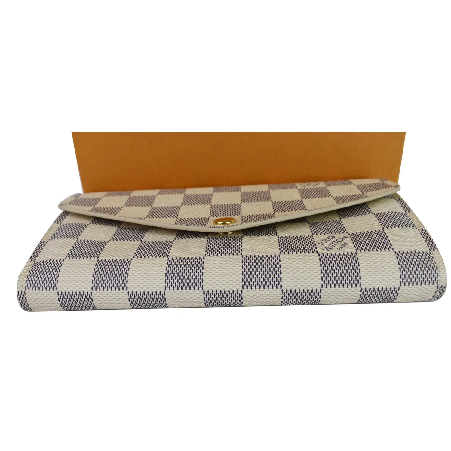LOUIS VUITTON Damier Azur Sarah Wallet White