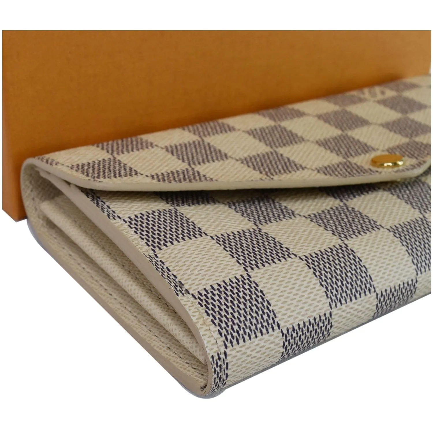 LOUIS VUITTON Damier Azur Sarah Wallet White