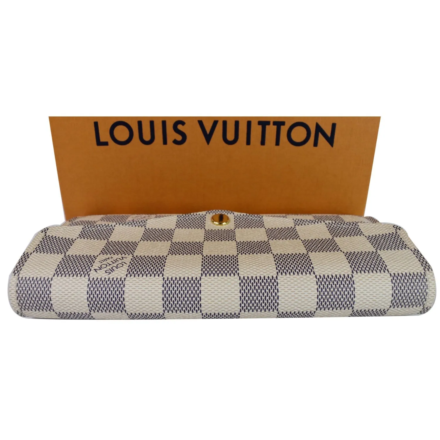 LOUIS VUITTON Damier Azur Sarah Wallet White