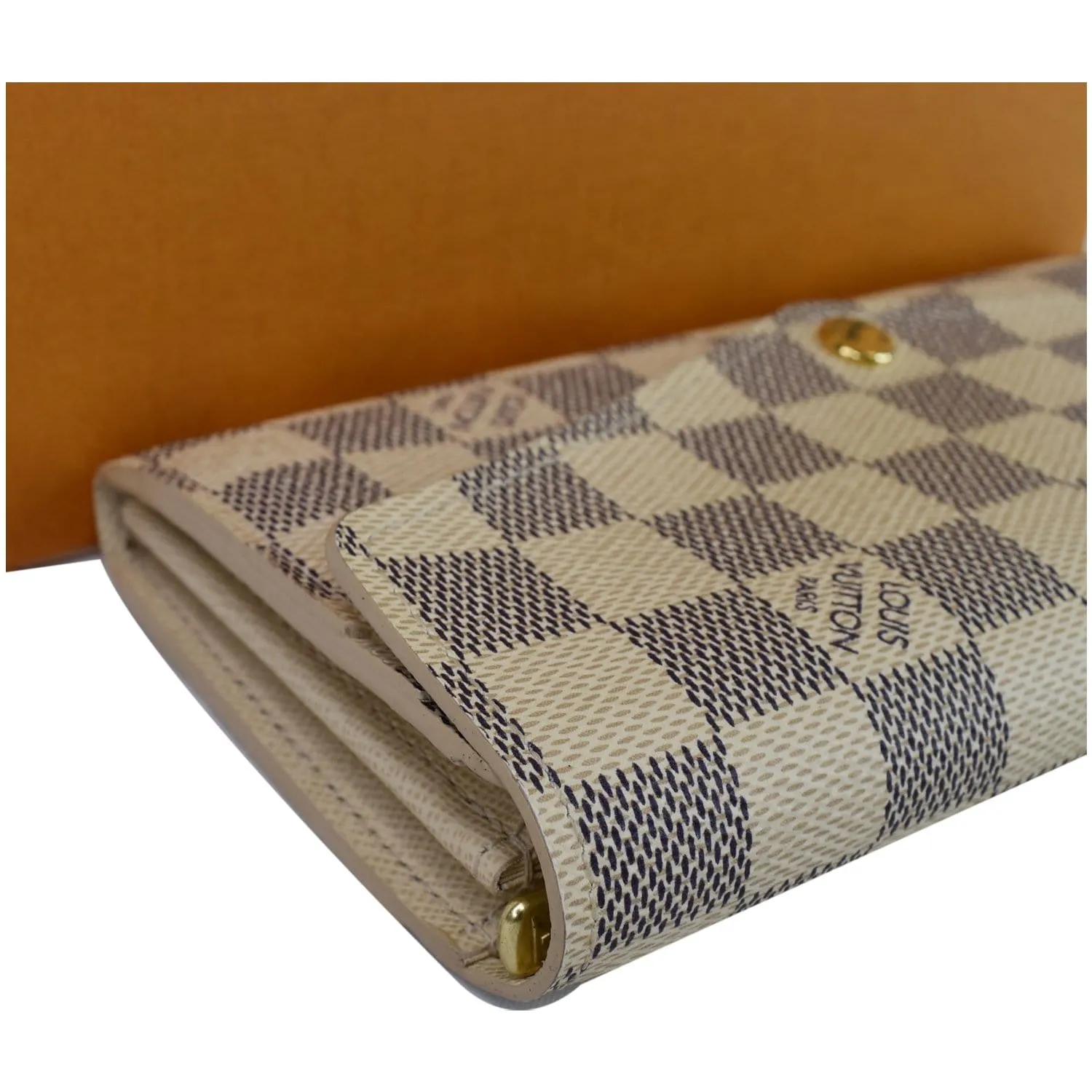 LOUIS VUITTON Damier Azur Sarah Wallet White