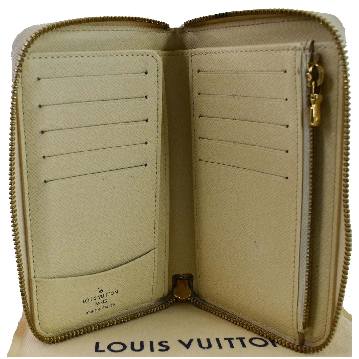 LOUIS VUITTON Damier Azur Zippy Organizer Wallet White