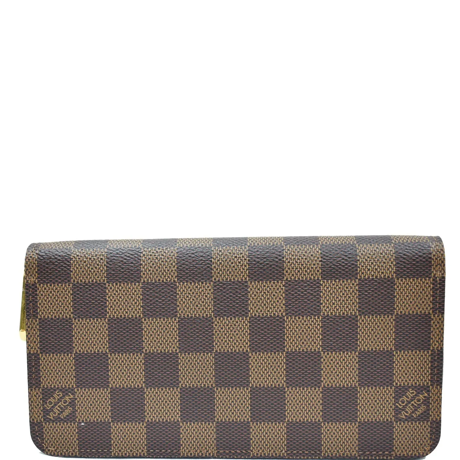 LOUIS VUITTON Damier Ebene Zippy Long Wallet Brown