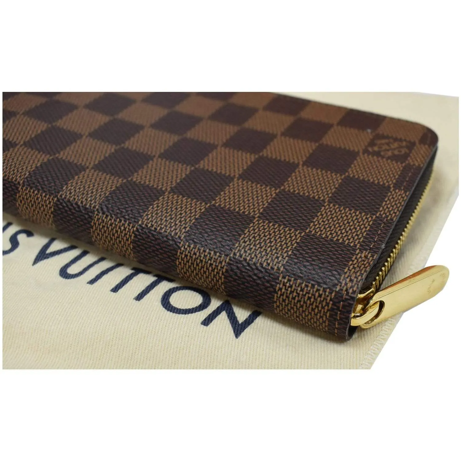 LOUIS VUITTON Damier Ebene Zippy Long Wallet Brown