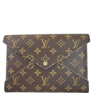 LOUIS VUITTON Kirigami Pochette Large Monogram Canvas Clutch Brown