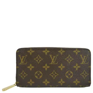 LOUIS VUITTON Monogram Canvas Zippy Wallet Brown