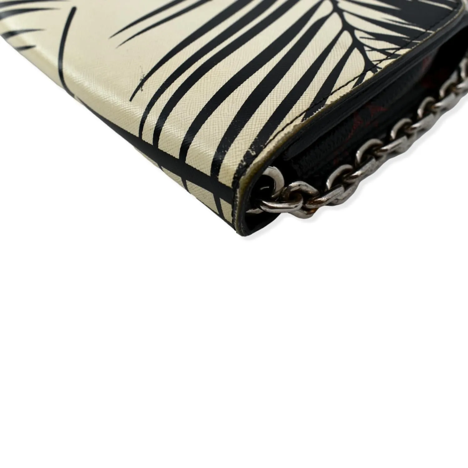 LOUIS VUITTON Monogram Palm Twist Chain Wallet White