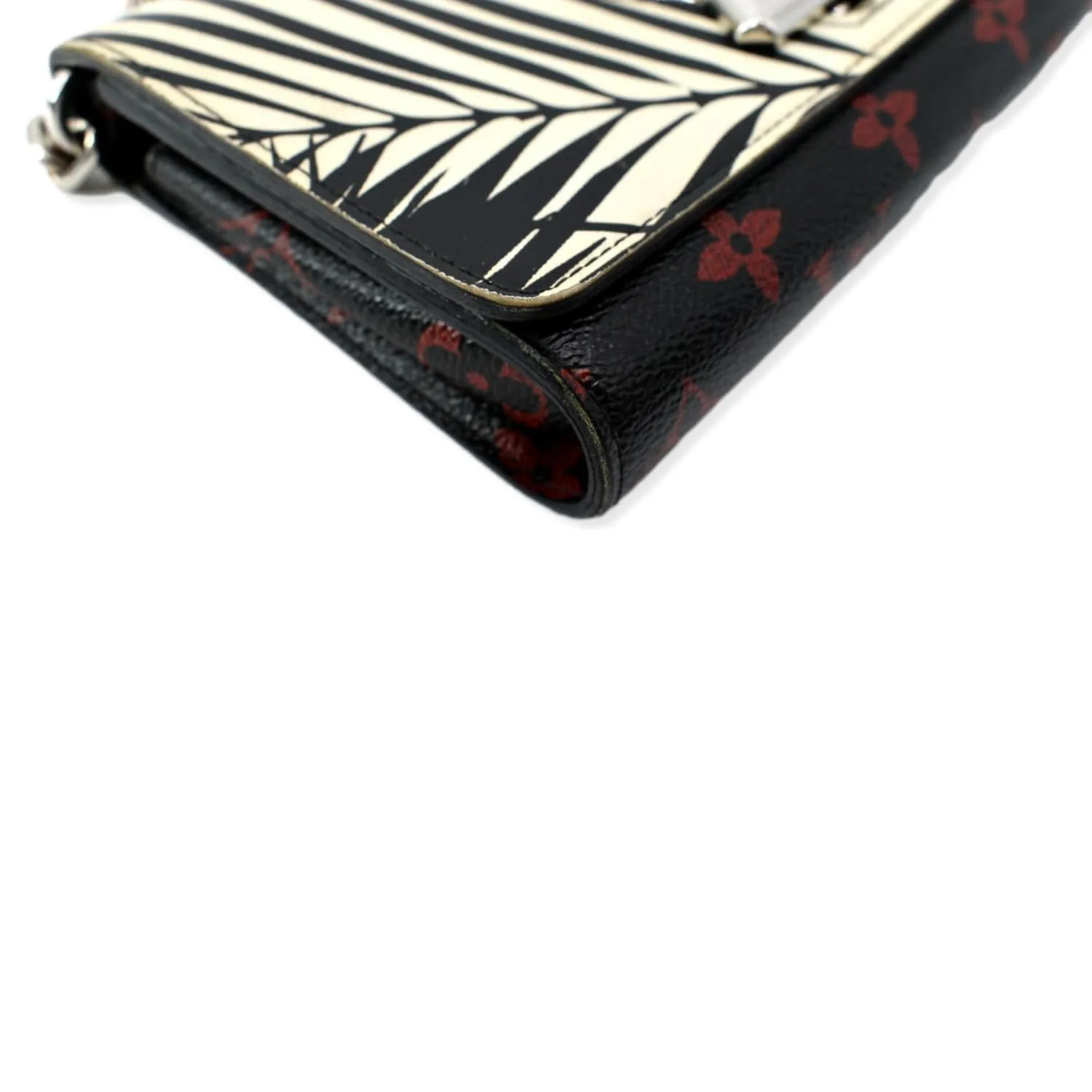 LOUIS VUITTON Monogram Palm Twist Chain Wallet White