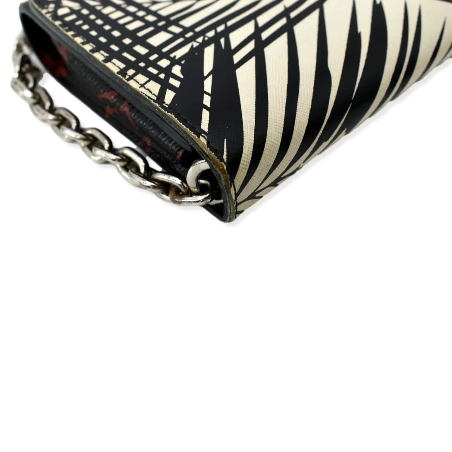 LOUIS VUITTON Monogram Palm Twist Chain Wallet White