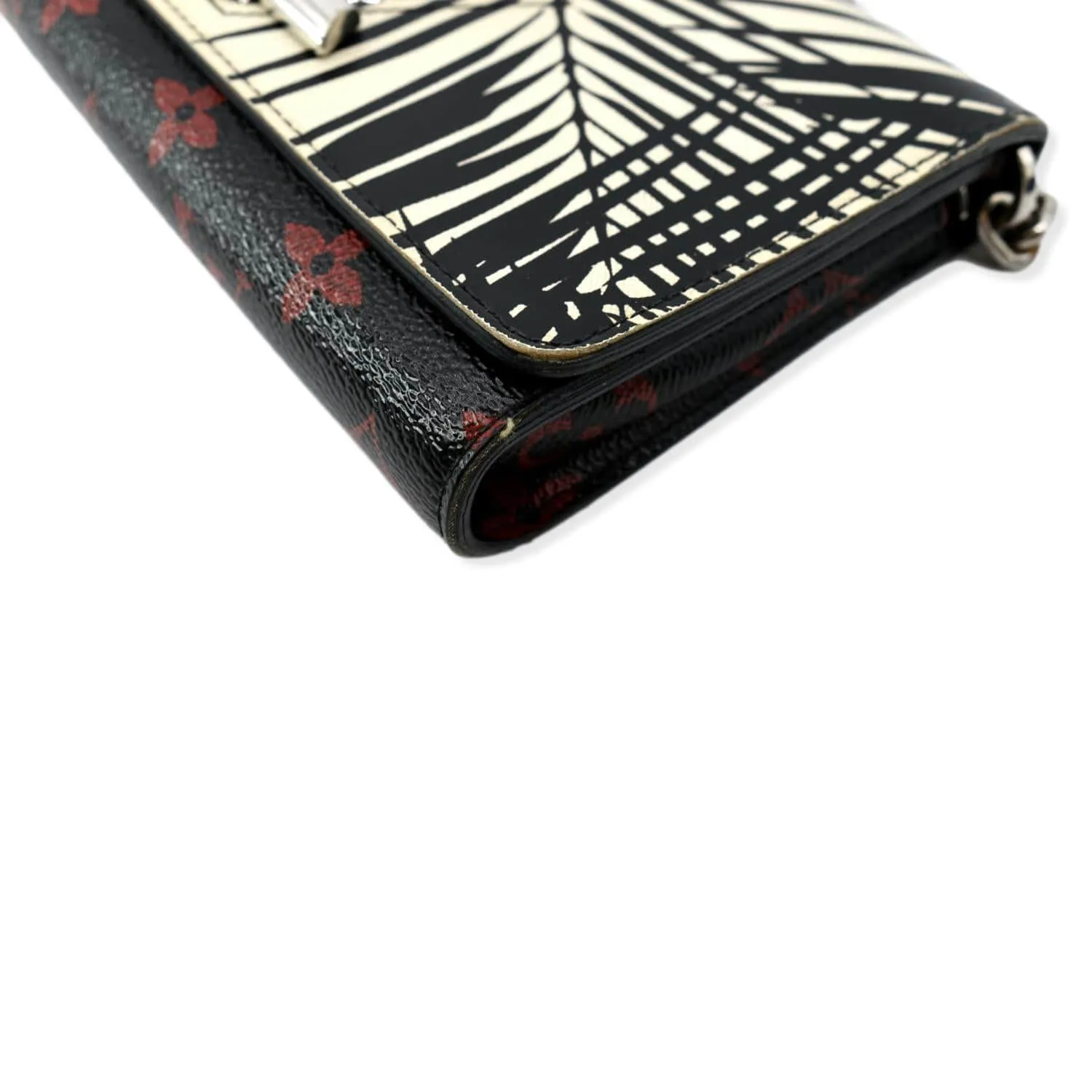 LOUIS VUITTON Monogram Palm Twist Chain Wallet White