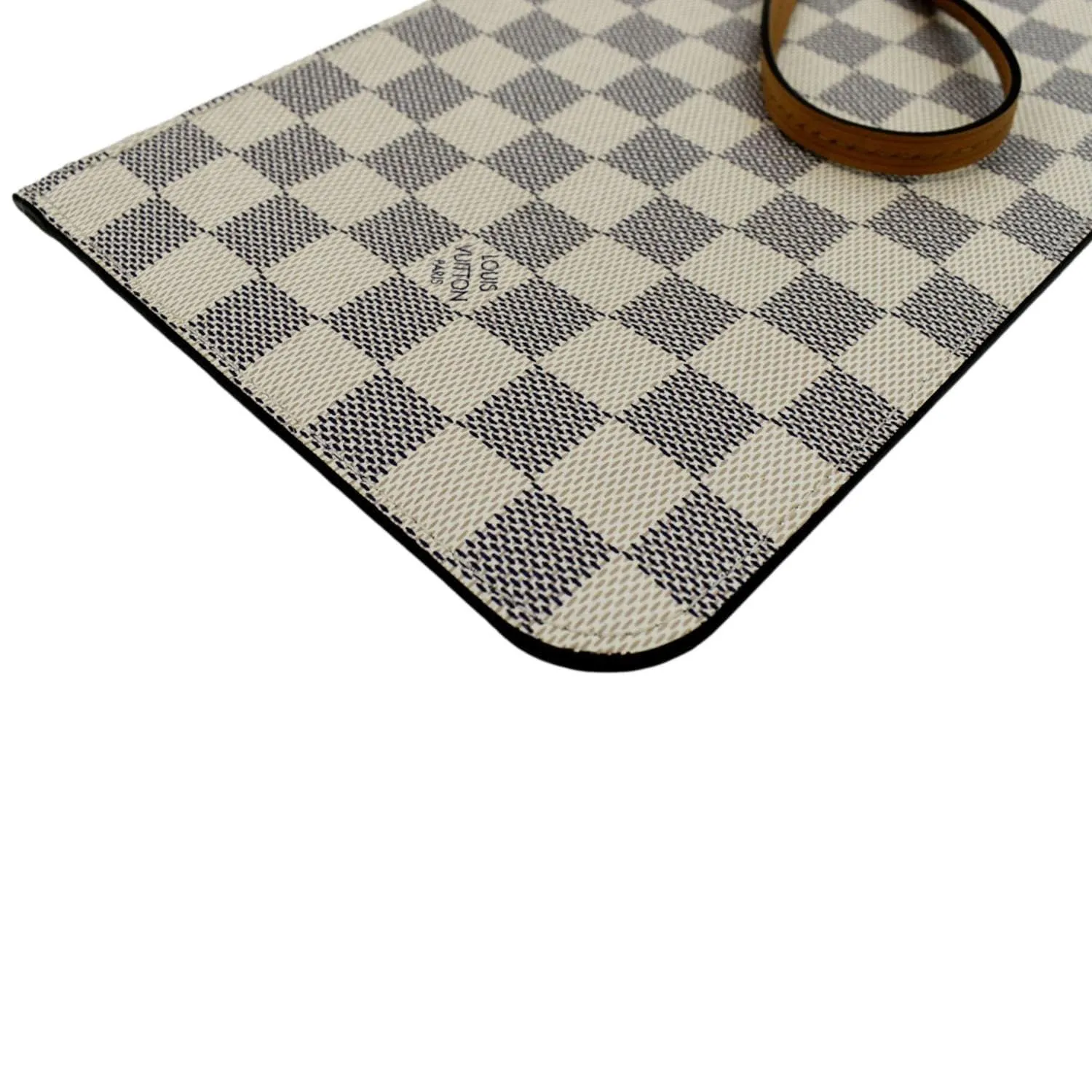 LOUIS VUITTON  Neverfull GM Damier Azur Pochette Wristlet Pouch White