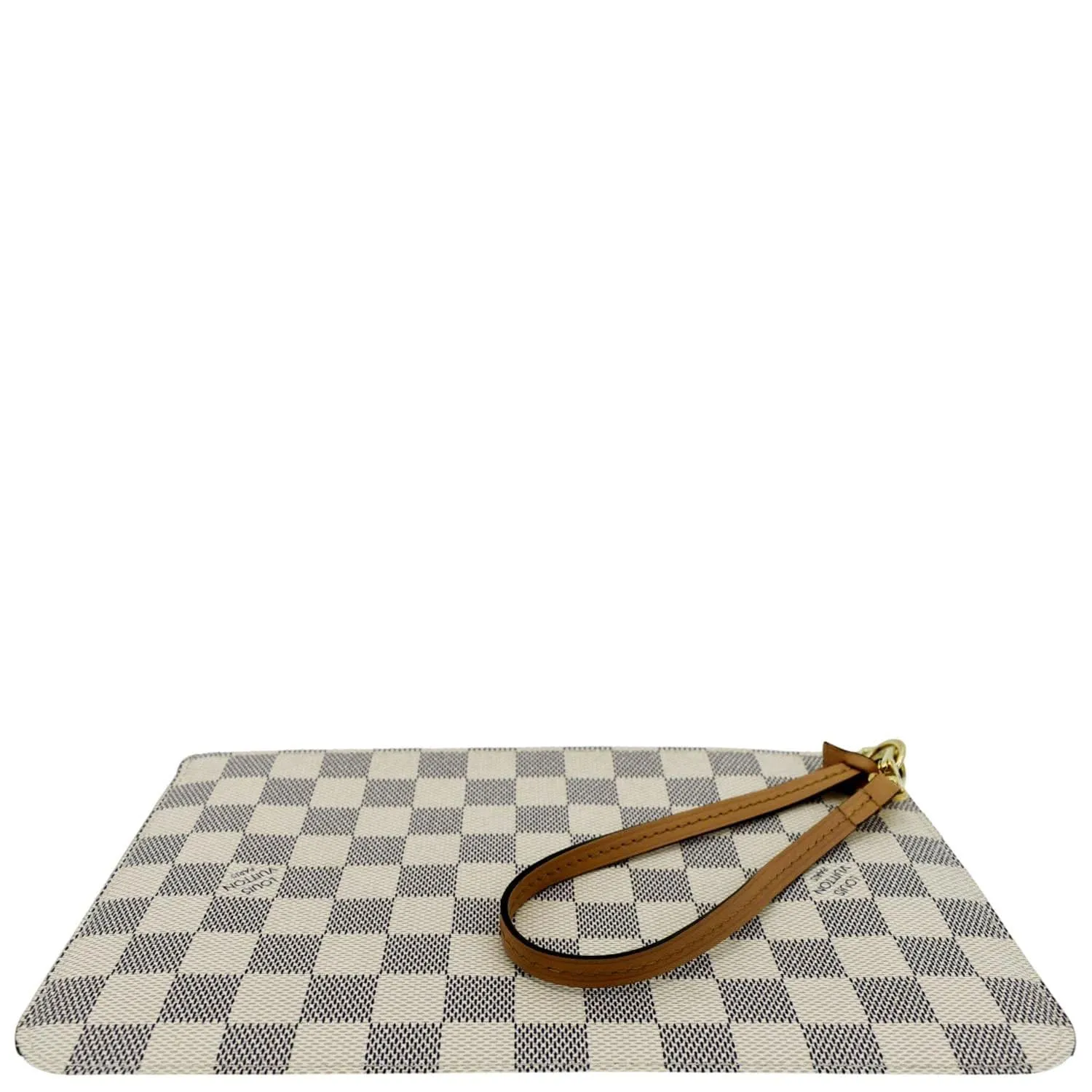 LOUIS VUITTON  Neverfull GM Damier Azur Pochette Wristlet Pouch White