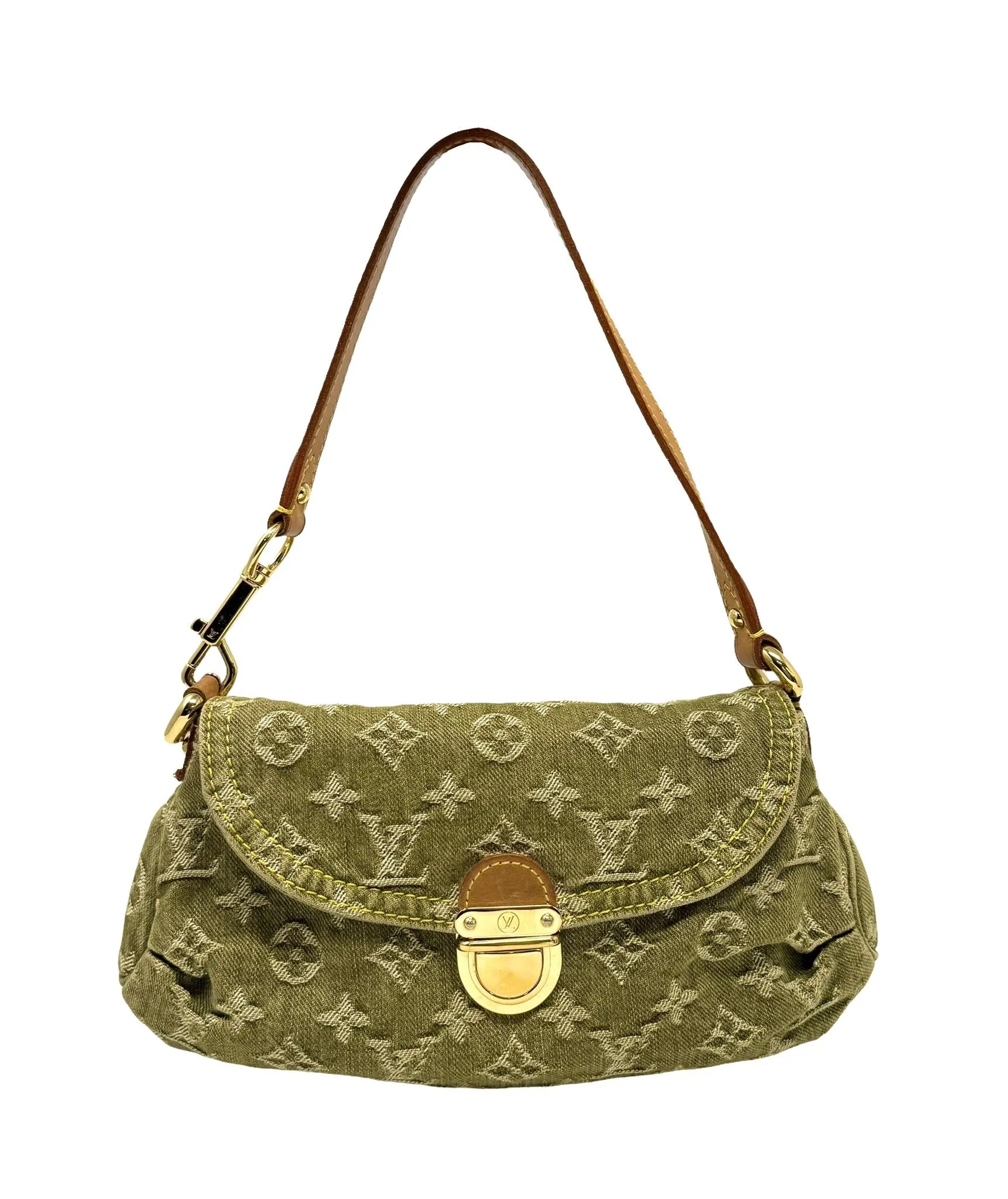 Louis Vuitton Olive Denim Shoulder Bag
